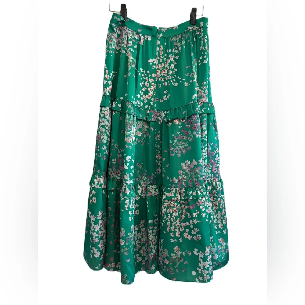 Ted Baker London Serendipity Green Floral Tiered Skirt Size 1